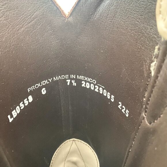 Lane EMMA JANE Womens Cowboy Boots 7.5 Pale Ivory Western Cowgirl Mid Calf Tall - Picture 9 of 11